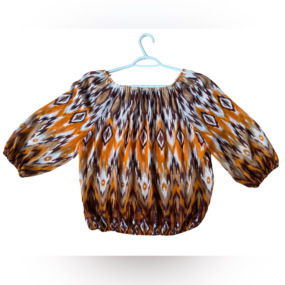 International INC Company Sheer Flowy Boho Western Retro Top